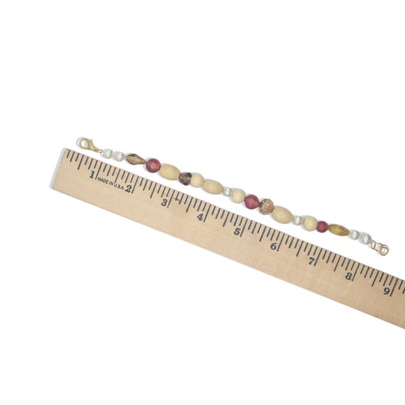 Handmade Pearl & Wood‑Boho Bracelet – Everyday Wear - Picture 4 of 4